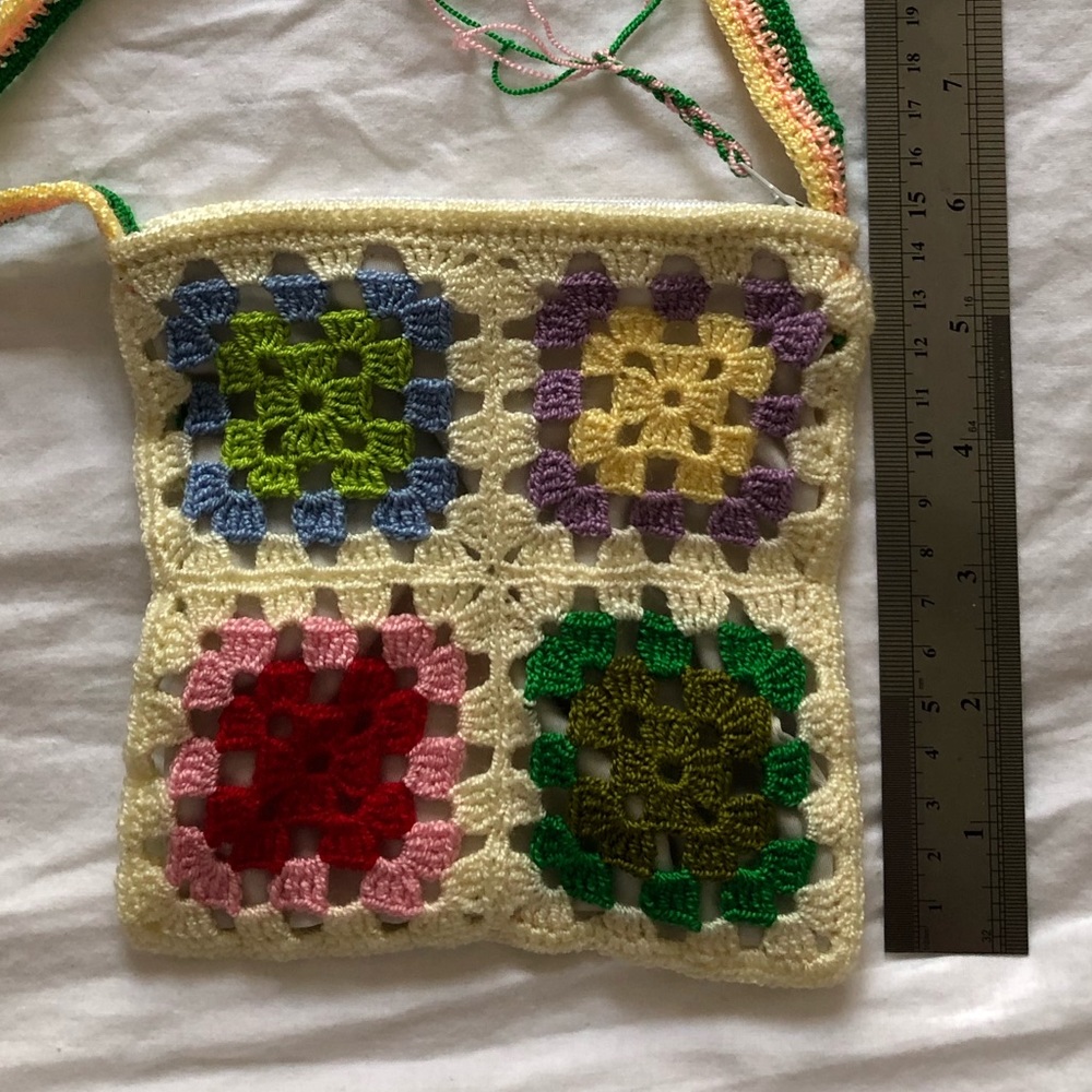 handmade crochet small purse colorful